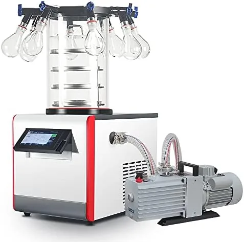 hnzxib 60 vacuum lab freeze dryer 012 multi manifolds type freeze dryer with 2xz 2 rotary vane vacuum pump professional lab freeze dryer for pharmaceuticals biotech food research 110v